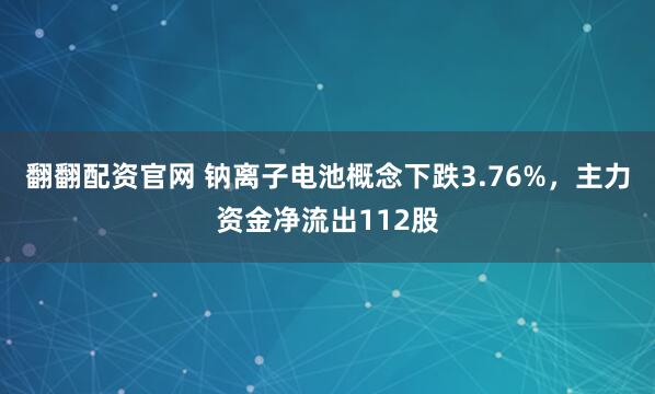 翻翻配资官网 钠离子电池概念下跌3.76%,主力资金净流出112股